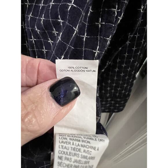 Lucky Brand Navy Blue Cross California Button Up Shirt Sz L - Picture 4 of 6